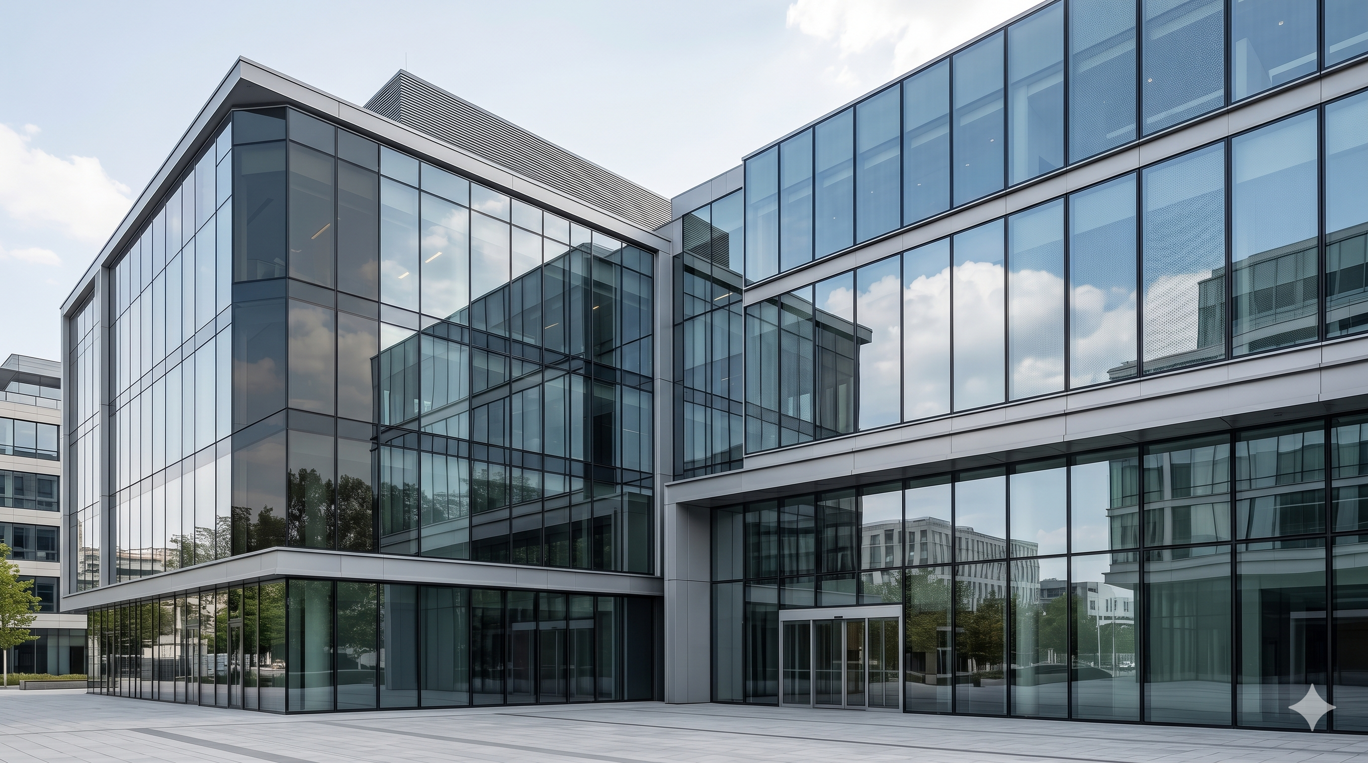 Proyecto arquitectónico con superficies de vidrio premium